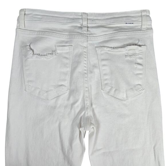 Risen Vintage Wash Straight Leg White Denim Jeans High Rise RDP5256 30/11 - Picture 7 of 13